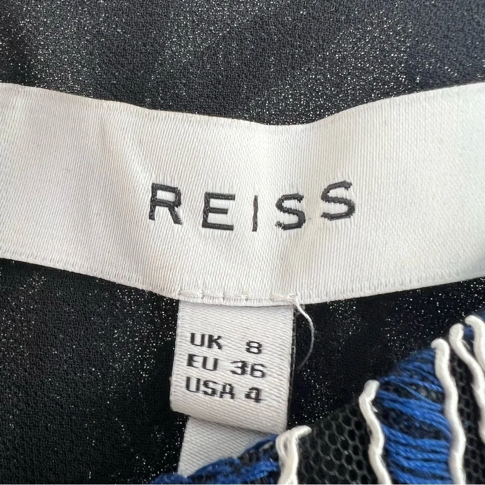 Reiss NWT Estelle Floral Embroidered Mini Dress size 4 - Picture 7 of 10